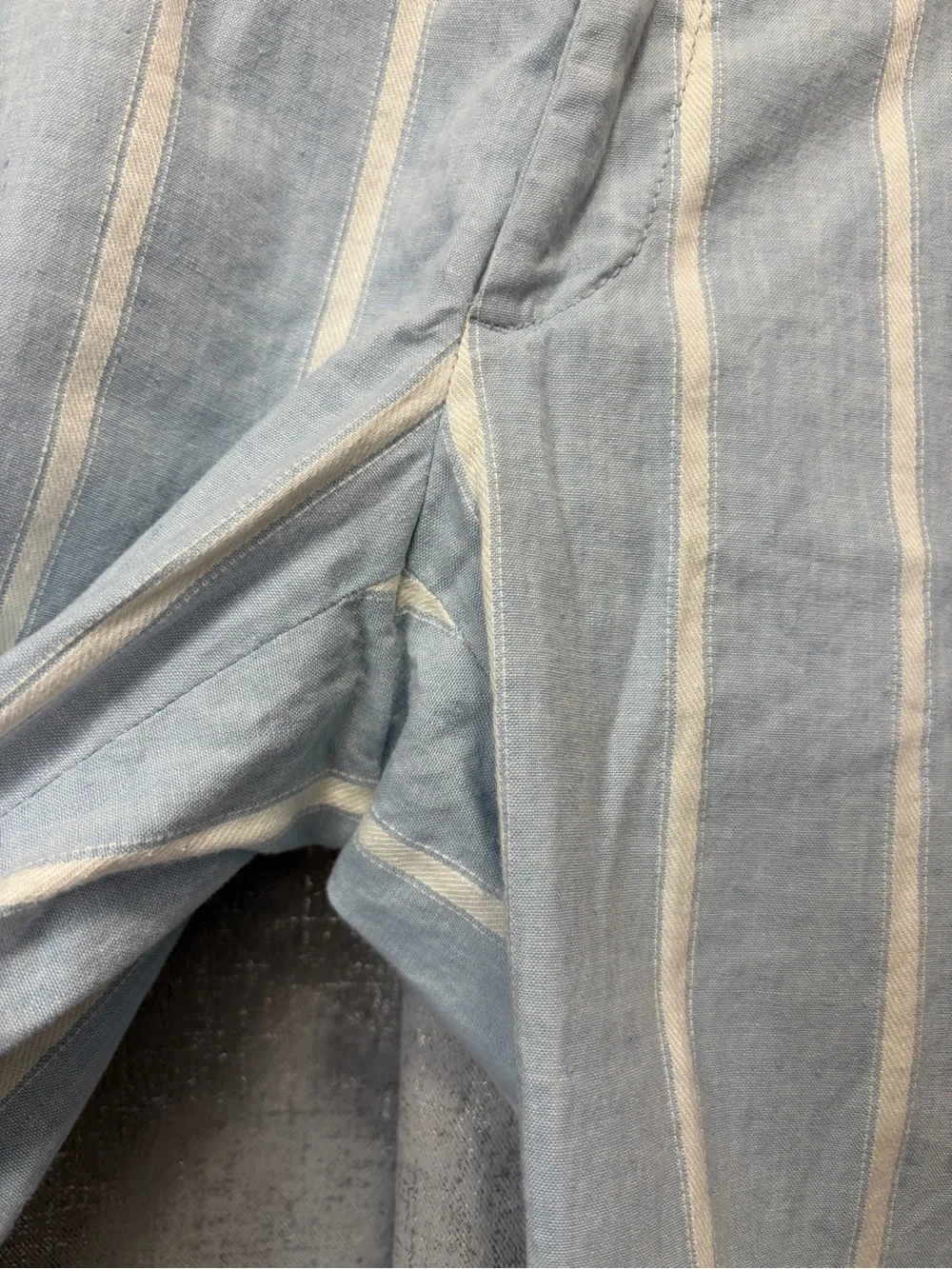 Banana Republic Linen Blend Light Blue Vertical Stripe Chinos 4